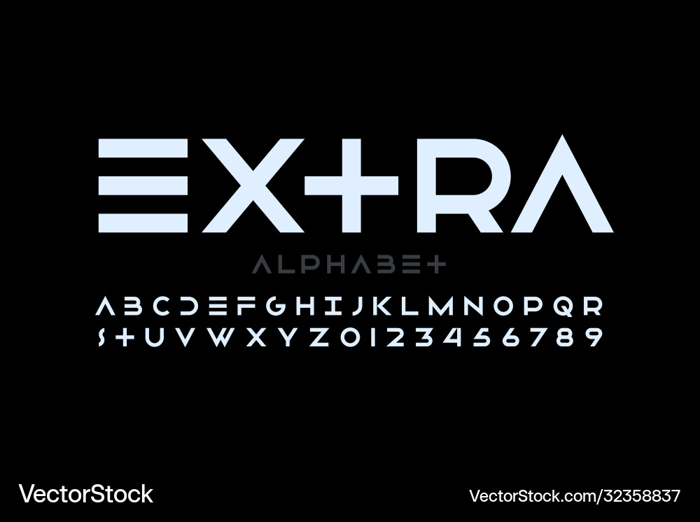 Clean Modern Alphabet Font vector image