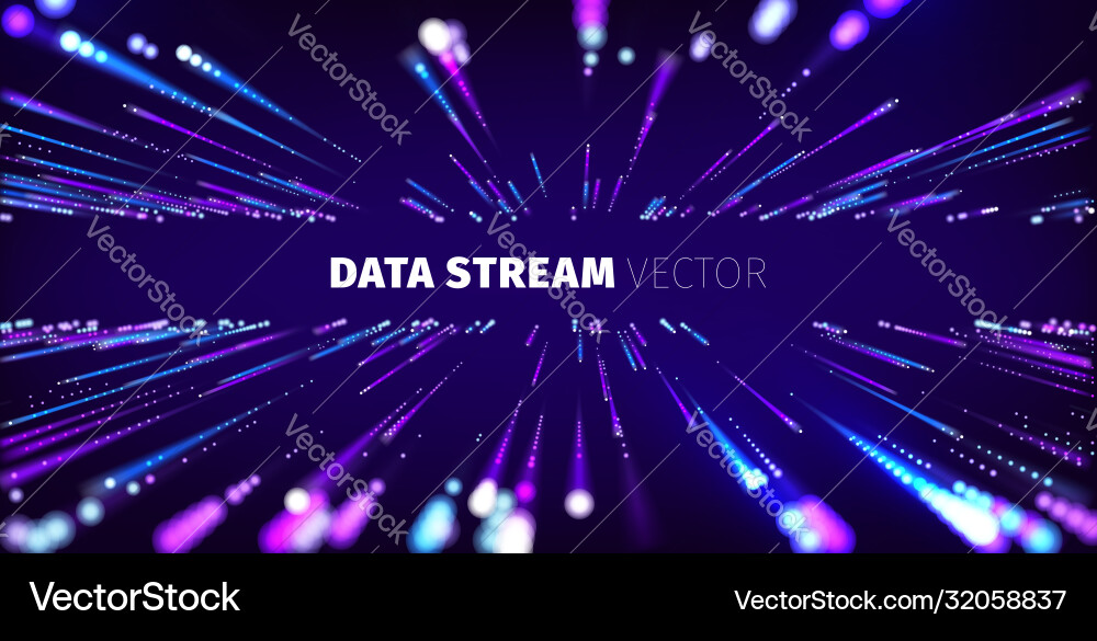 Data stream tunnel abstract background vector image