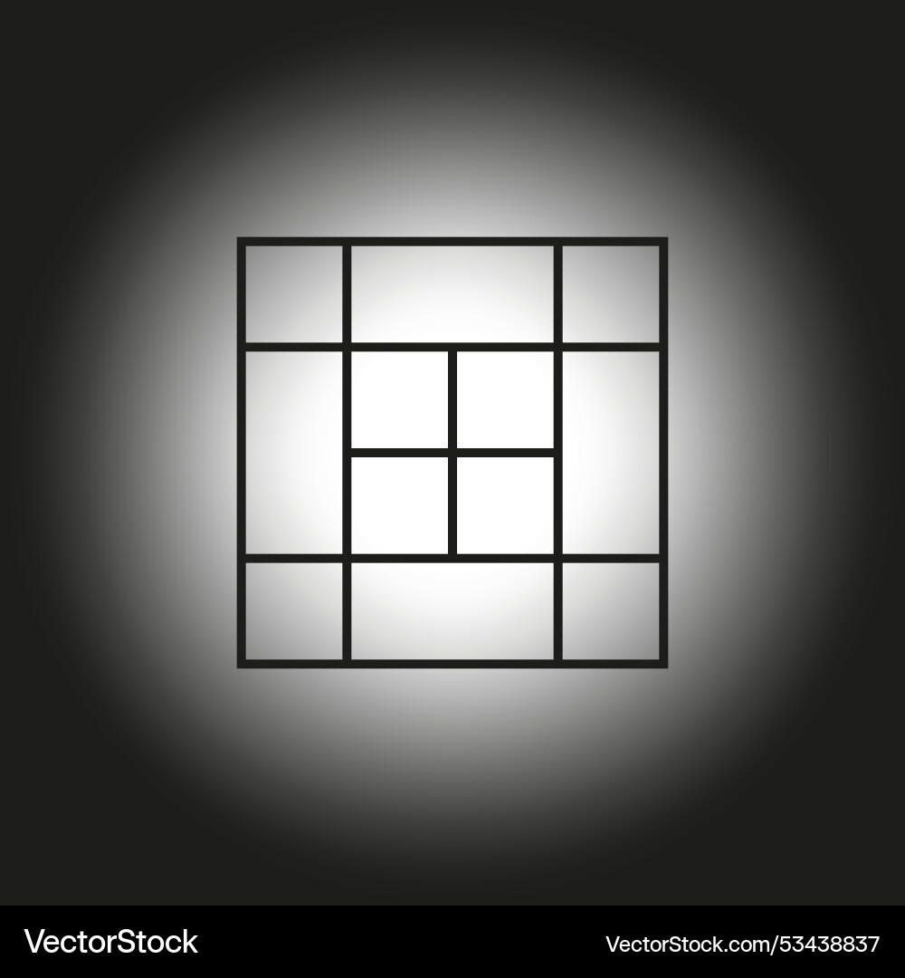 Geometric grid icon black square structure simple Geometric grid icon black square structure simple vector image