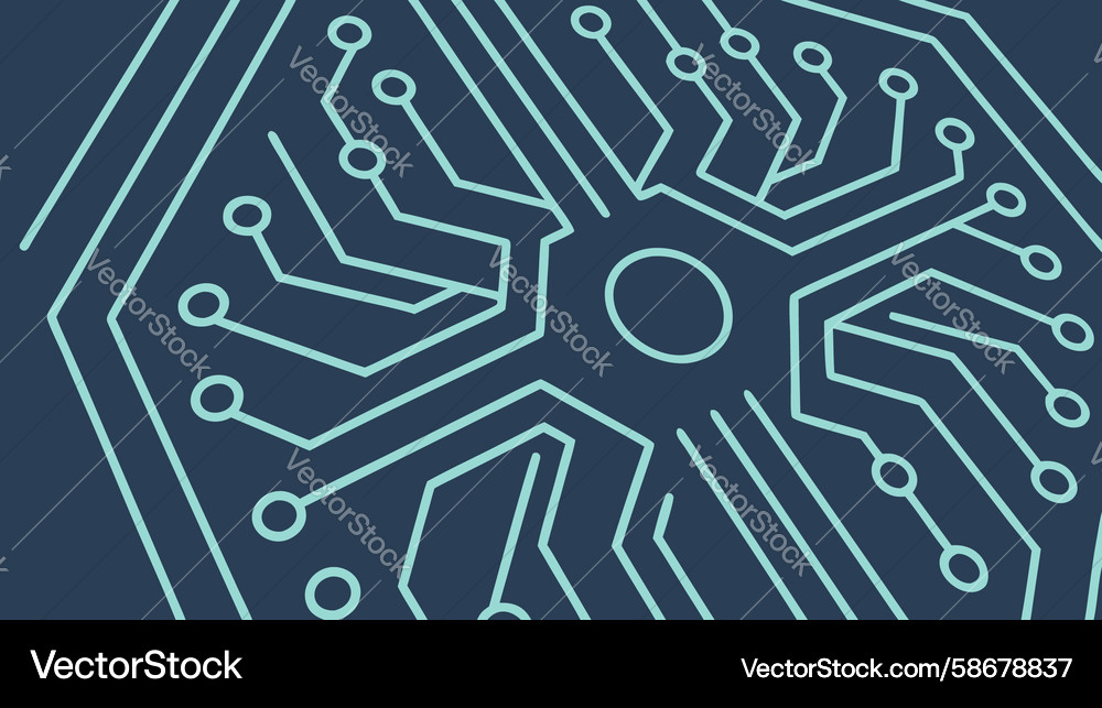 Intricate Circuit Glow Pattern Vector Image
