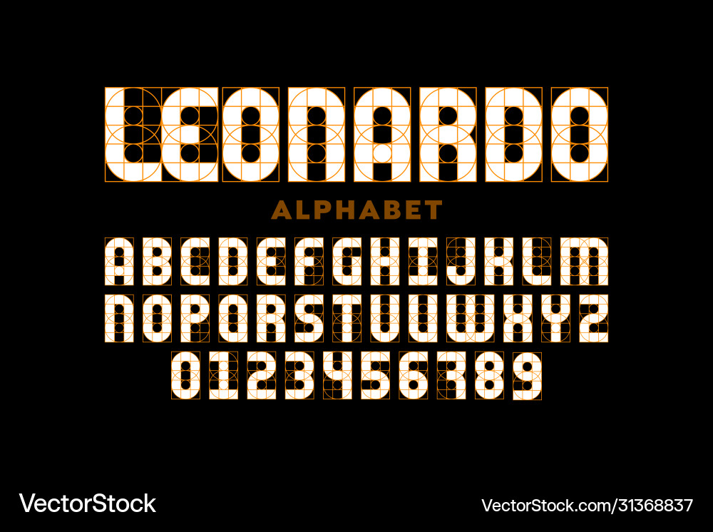 Modern font design based on certain guidelines Modern font design based on certain guidelines vector image