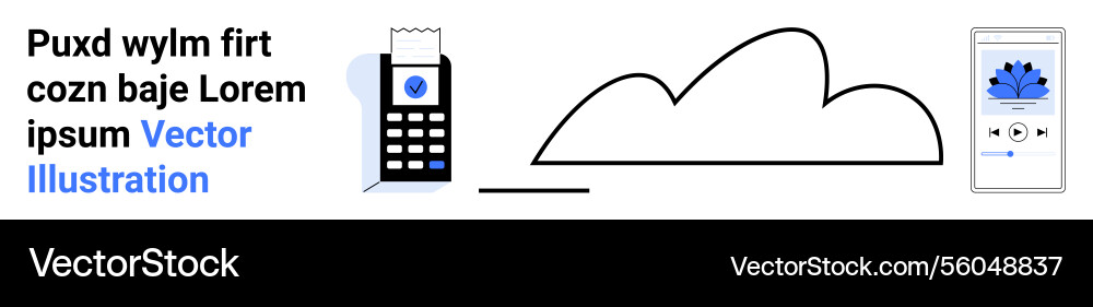 Payment terminal with receipt cloud computing Vector Image
