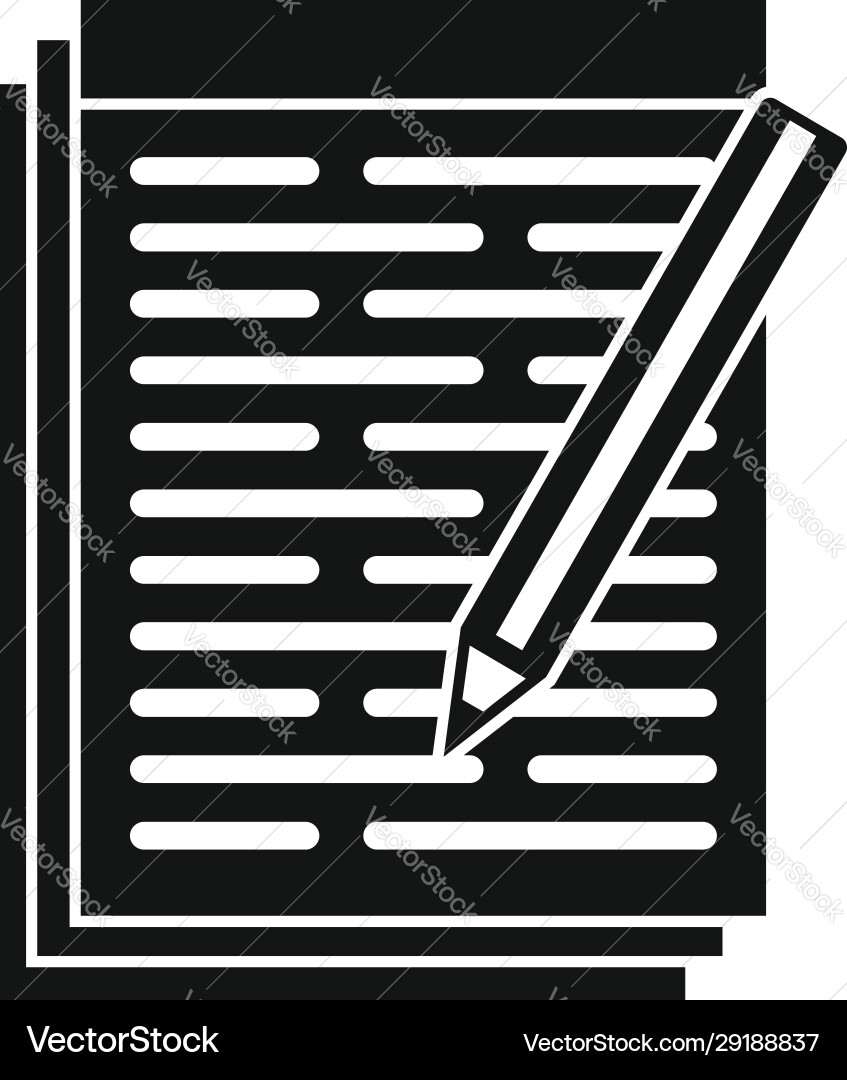 Pen paper notebook icon simple style Pen paper notebook icon simple style vector image