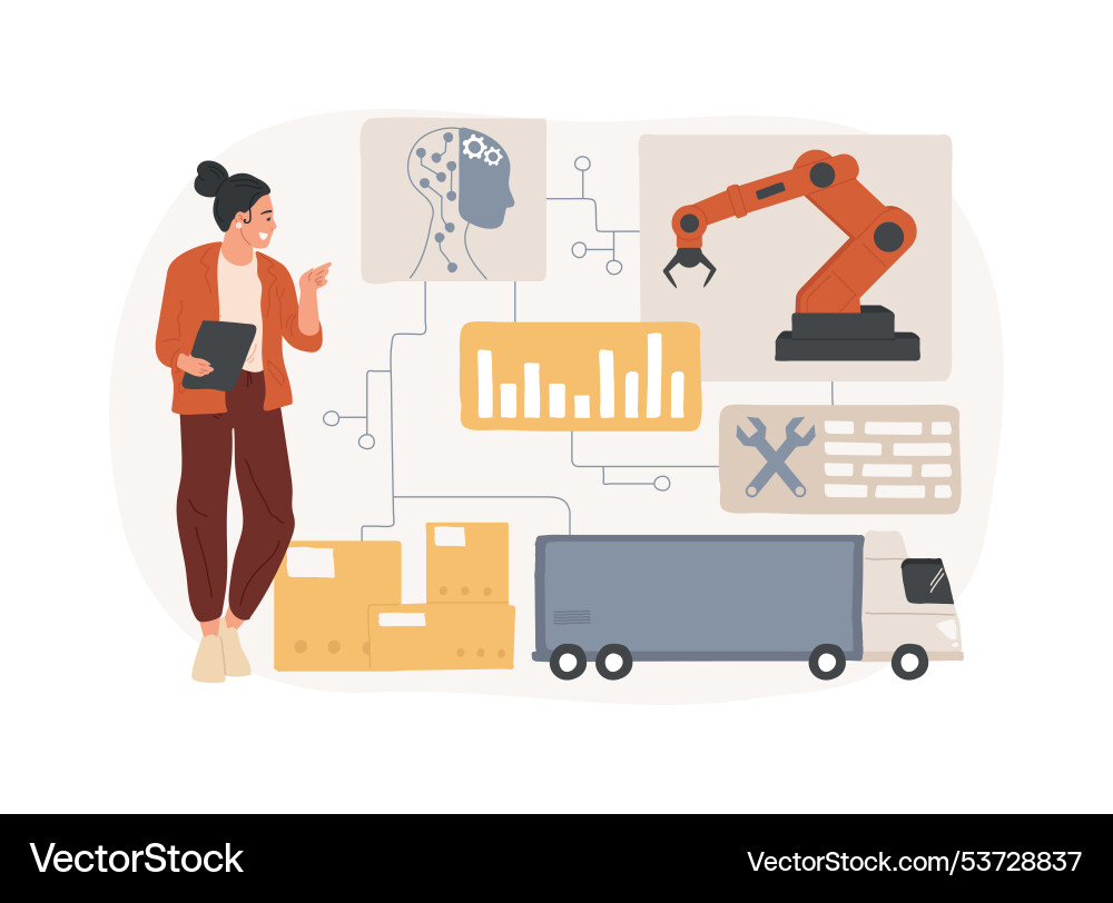 Predictive maintenance solutions with ai abstract Vector Image