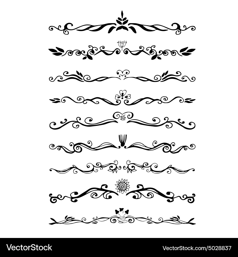 Retro style set of ornate floral patterns template Vector Image