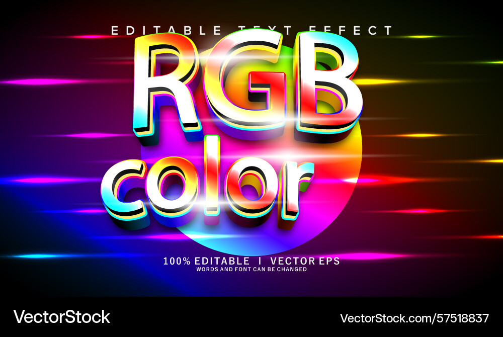 Rgb color text effect with modern style design Rgb color text effect with modern style design vector image