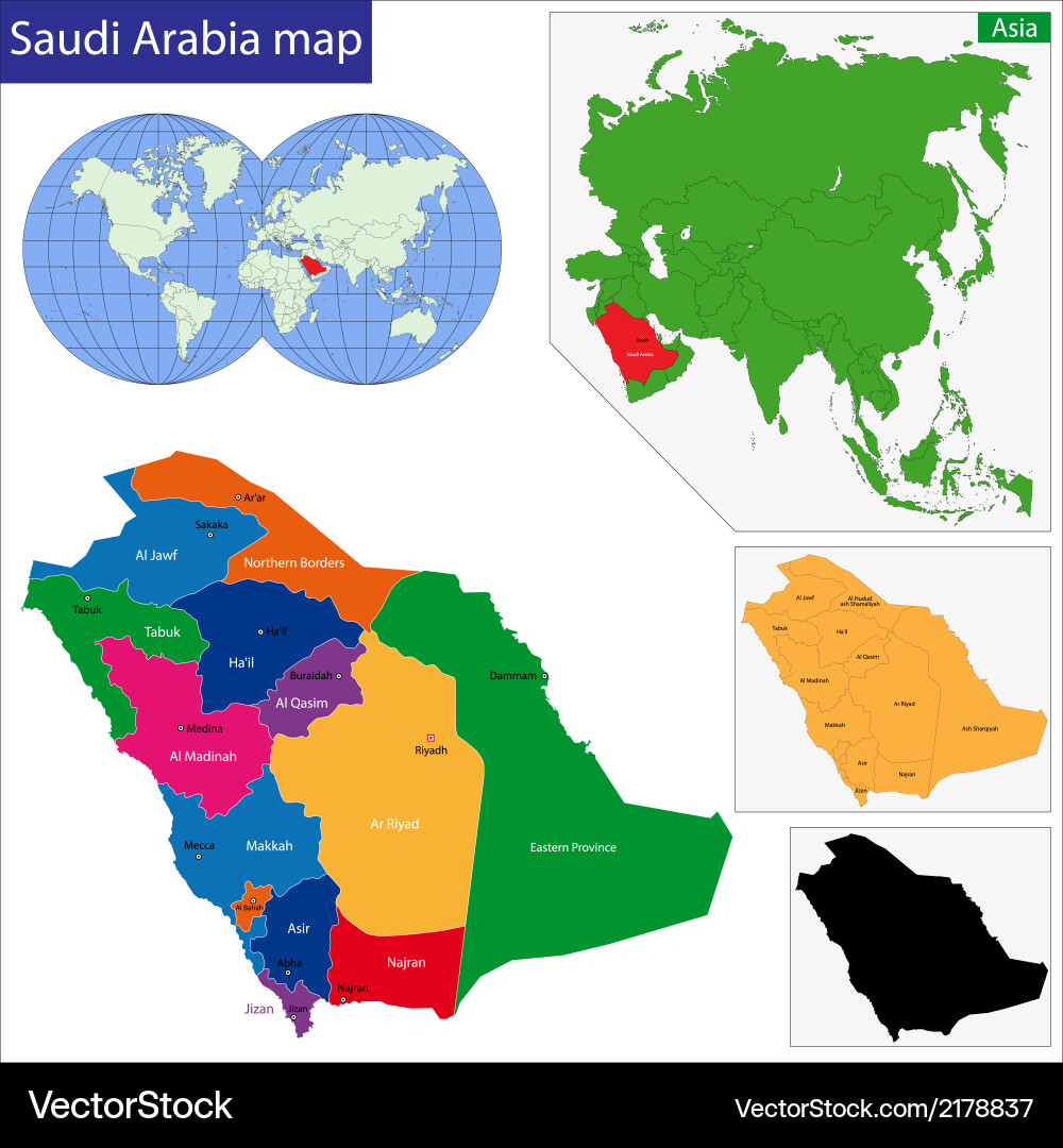 Saudi Arabia Map Vector Image