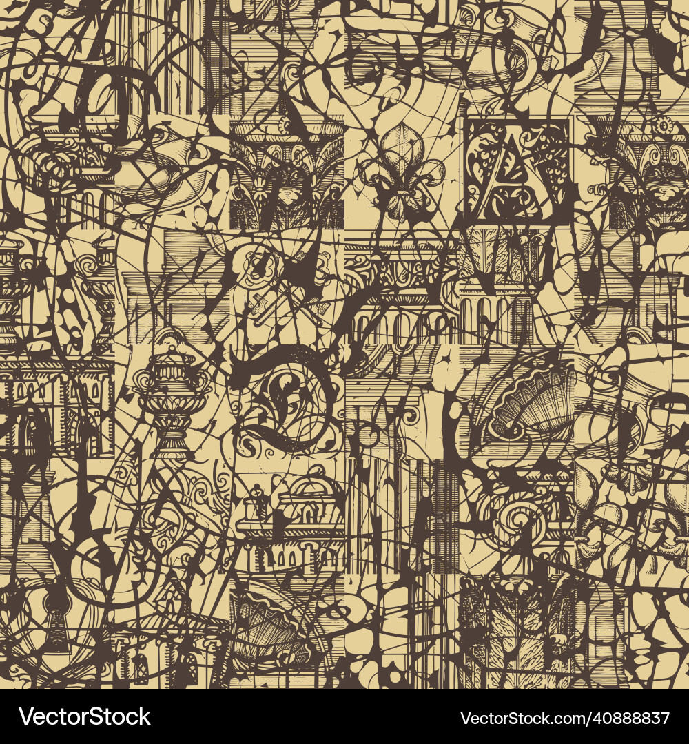 Seamless pattern on the theme of old architecture Seamless pattern on the theme of old architecture vector image