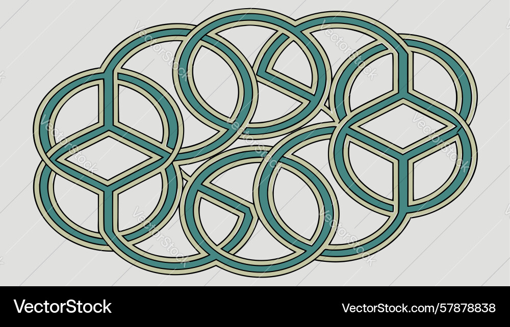 Abstract interlocking rings geometric pattern Vector Image
