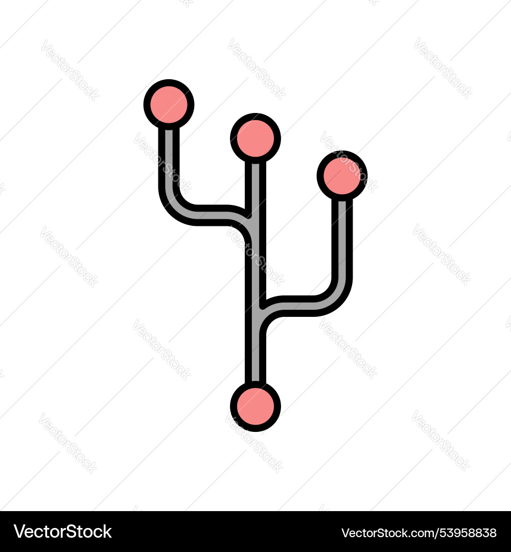 Code branch colored icon on white background Code branch colored icon on white background vector image