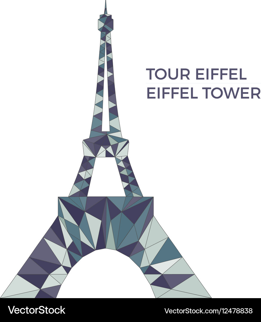 Eiffel tower in low poly style Vector Image