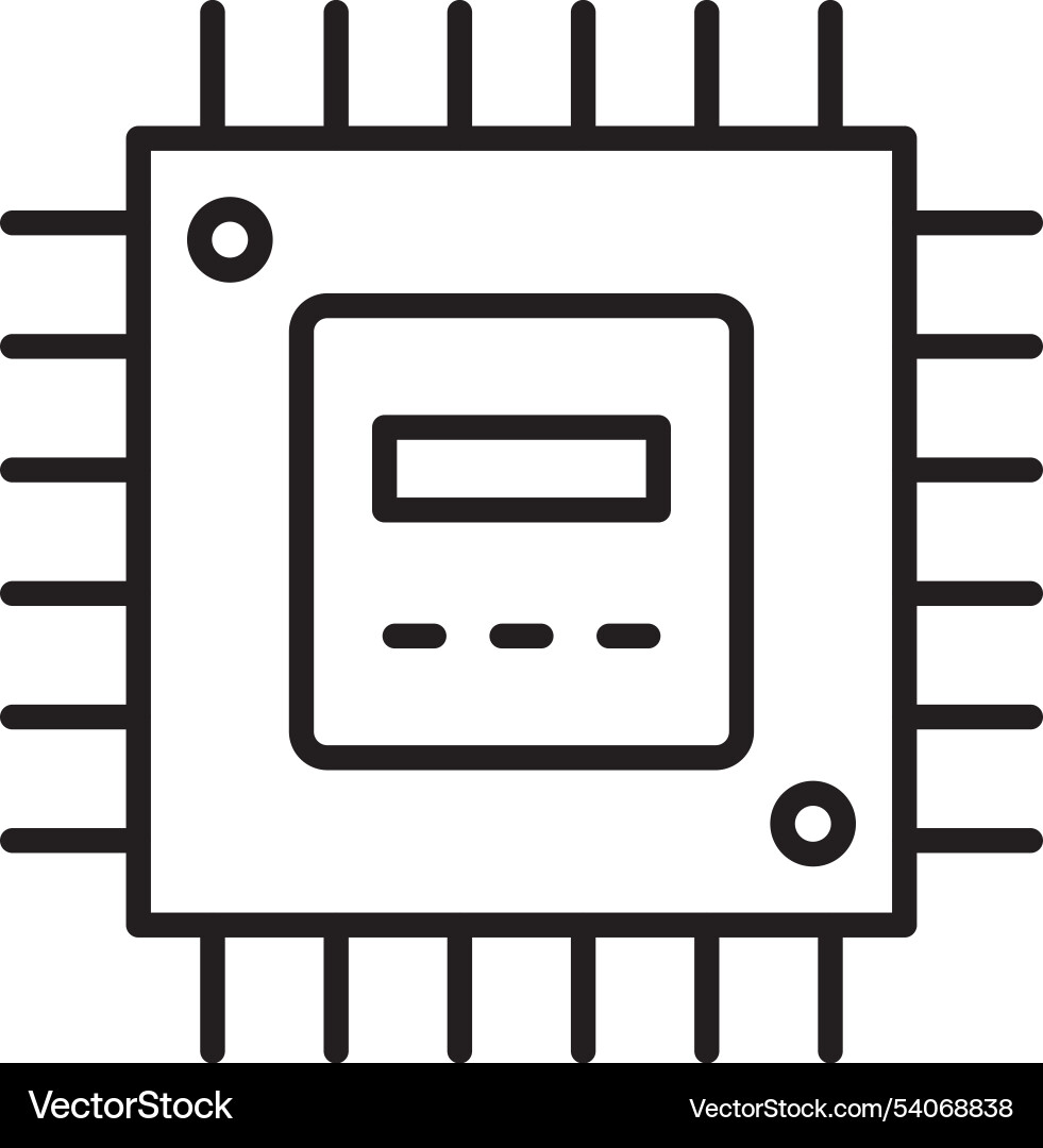 Processor line icon design Vector Image