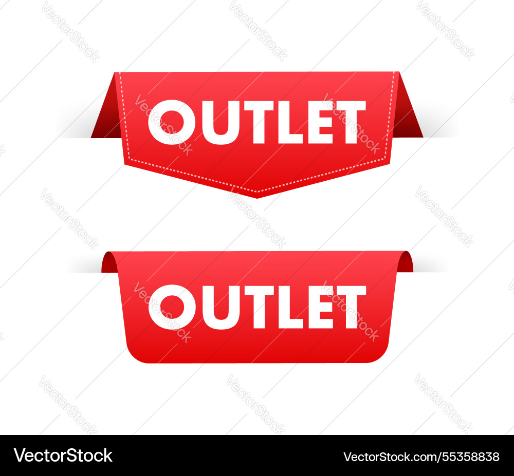 Red outlet tags showing discount and bargain Red outlet tags showing discount and bargain vector image