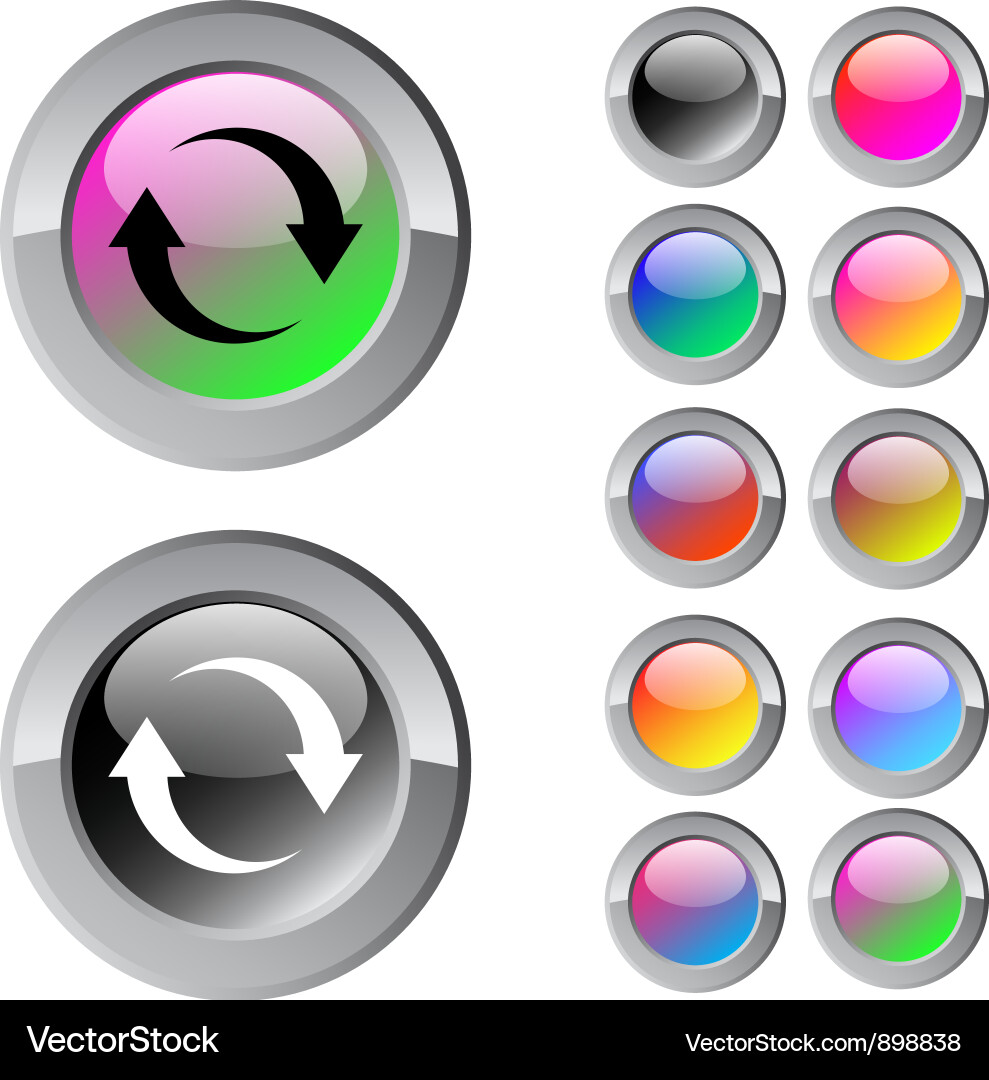 Refresh multicolor round button Vector Image