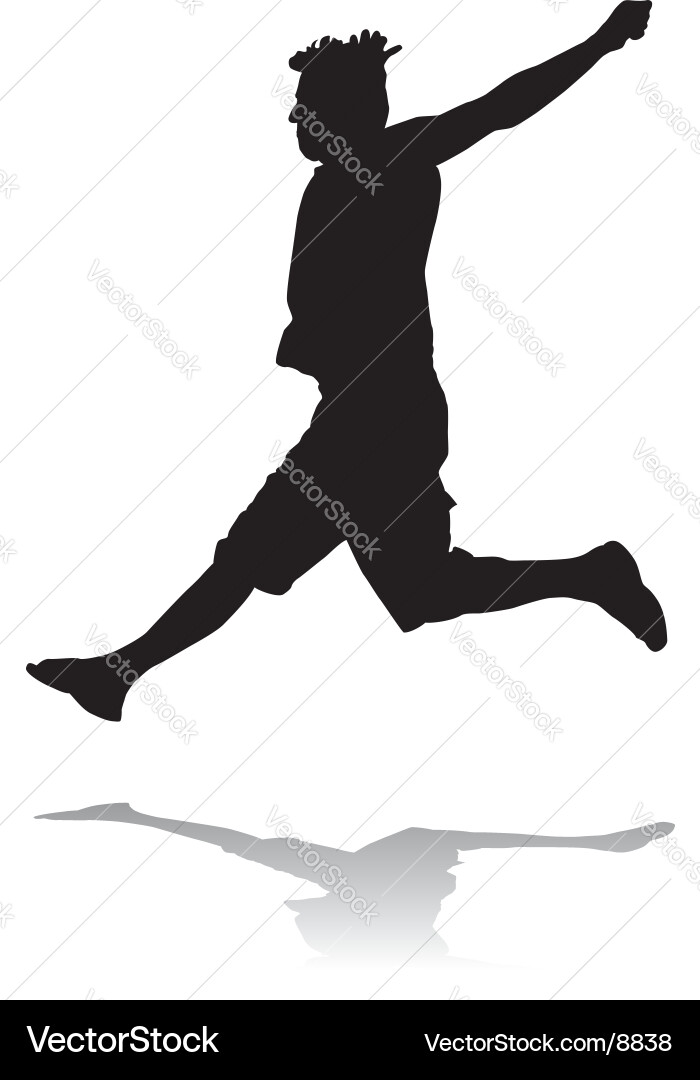 Silhouetted Figures Jumping vector image