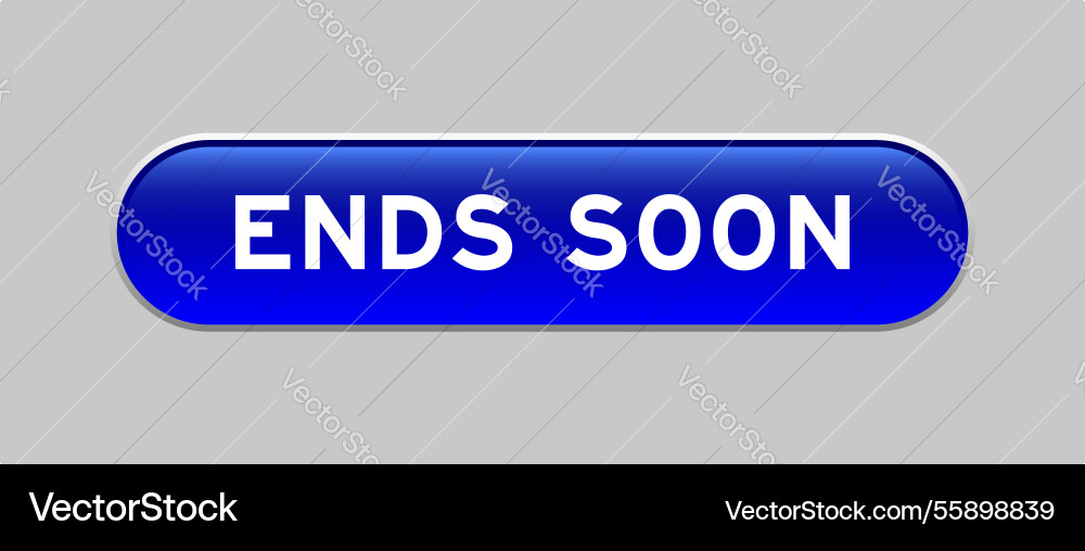 Blue color capsule shape button with word ends vector image