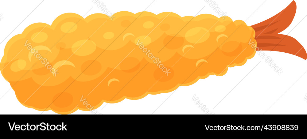Crispy tempura icon cartoon fried shrimp Crispy tempura icon cartoon fried shrimp vector image