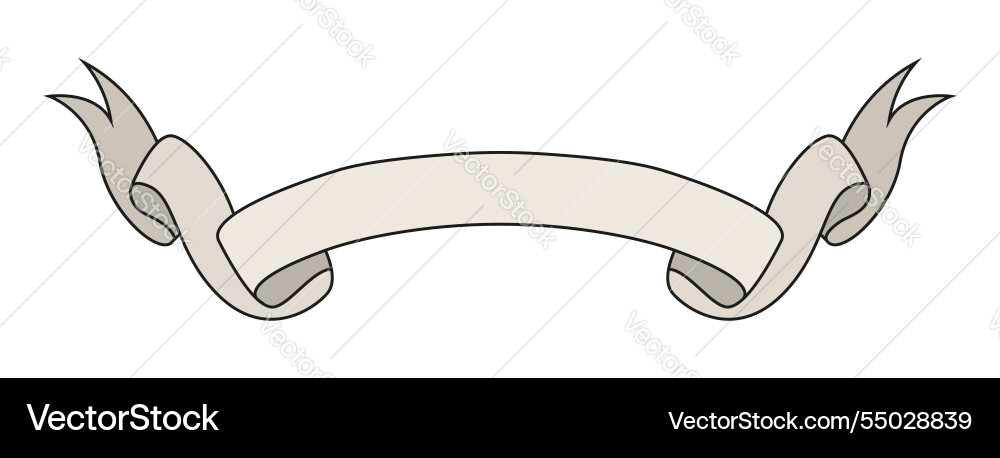 Empty scroll ribbon Empty scroll ribbon vector image