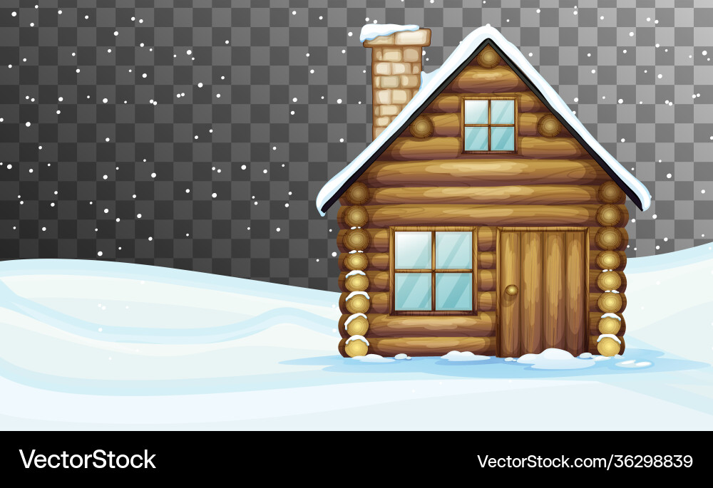 Nature scene in winter season theme vector image