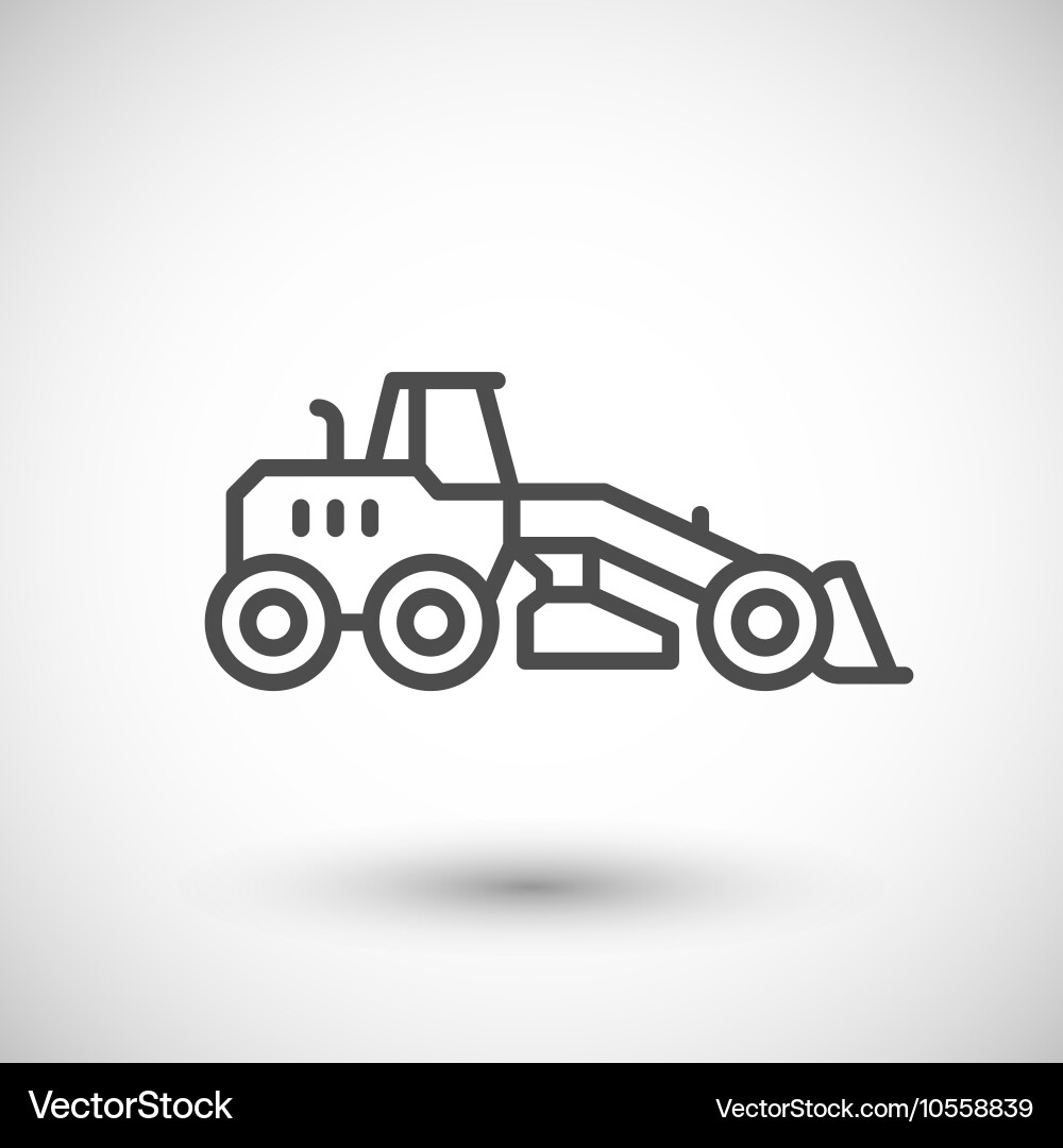 Road grader line icon Vector Image