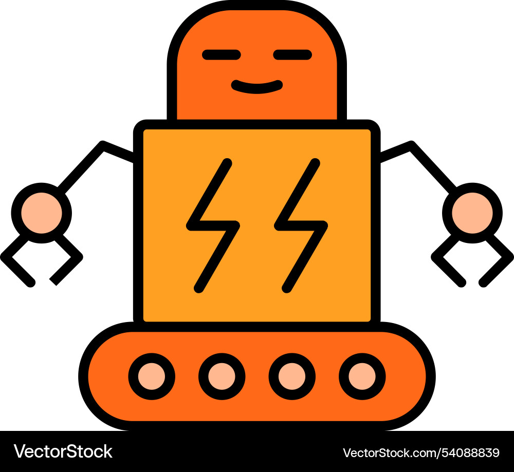Robot line filled icon design Vector Image