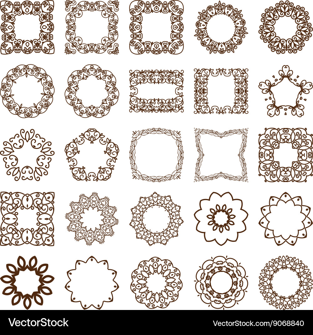 Big set of simple linear monograms Vector Image
