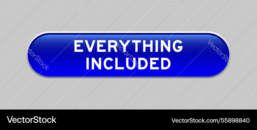 Blue color capsule shape button with word Blue color capsule shape button with word Vector Image