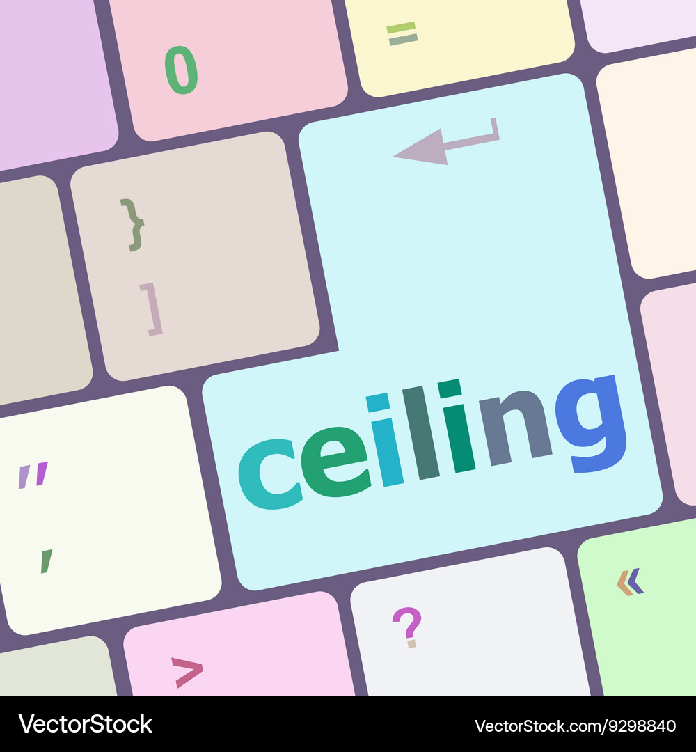 Ceiling word on computer pc keyboard key Vector Image