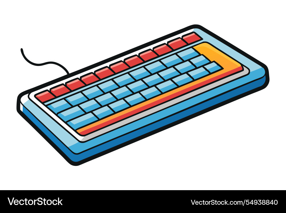 Creative computer keyboard icon in colorful style Vector Image