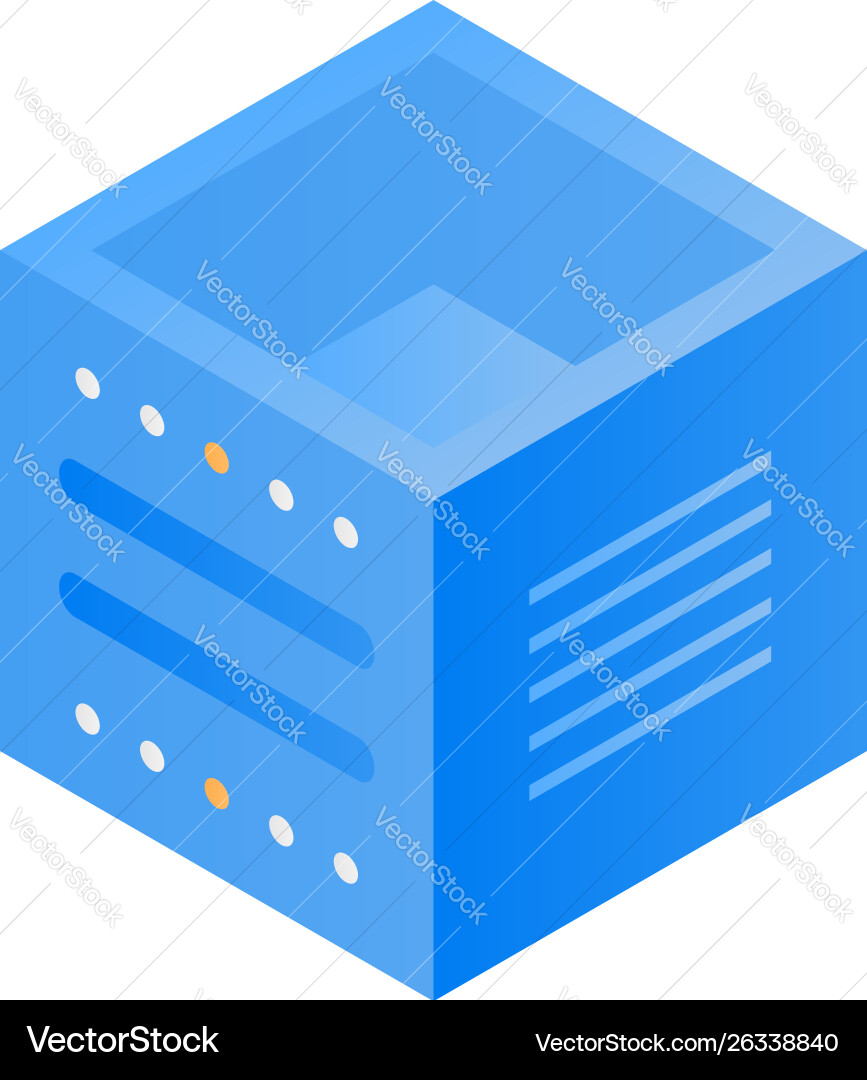 Data storage cube icon isometric style Vector Image