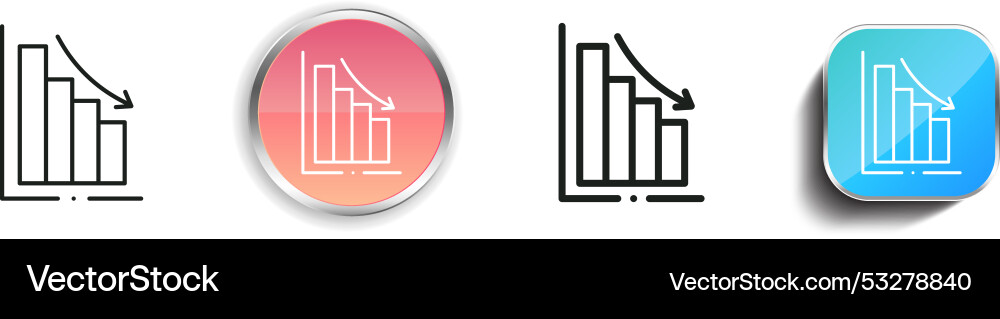 Decrease icon thin linear regular and button vector image