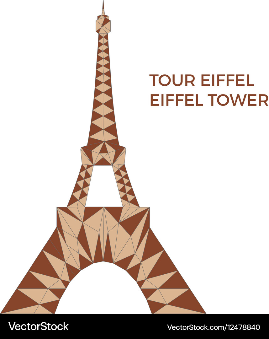 Eiffel tower in low poly style Vector Image