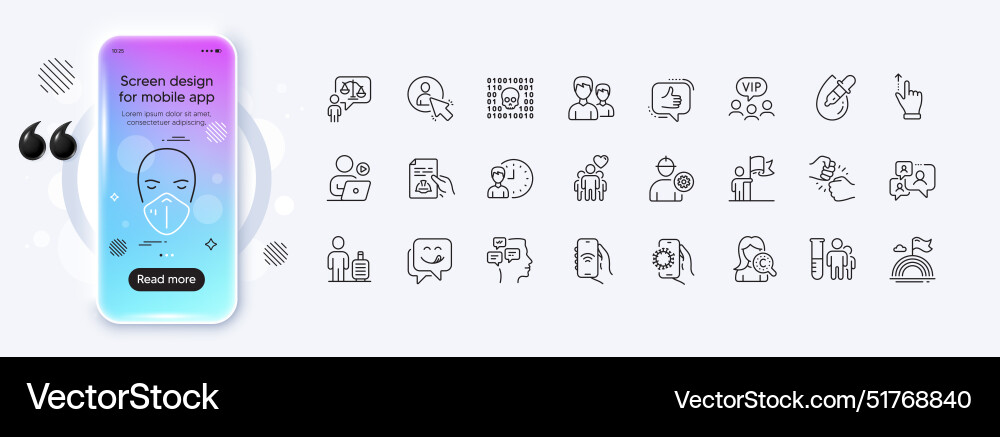 Fist bump leadership and internet app line icons Vector Image
