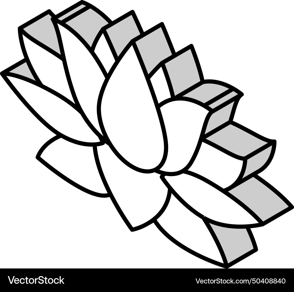 Flower art tattoo vintage isometric icon Vector Image