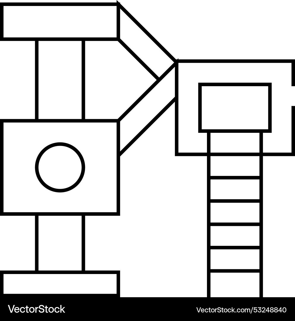 Playground for cat line icon Vector Image