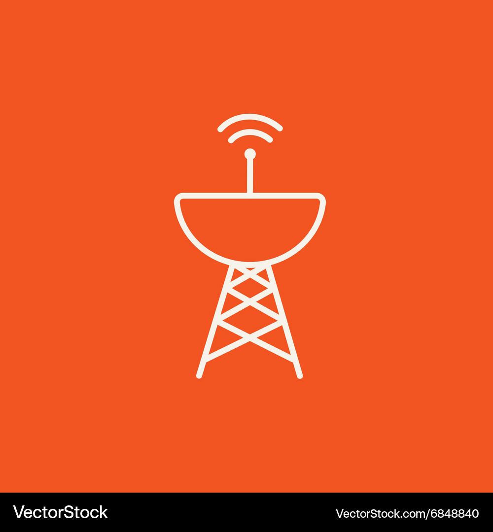 Radar satellite dish line icon Vector Image