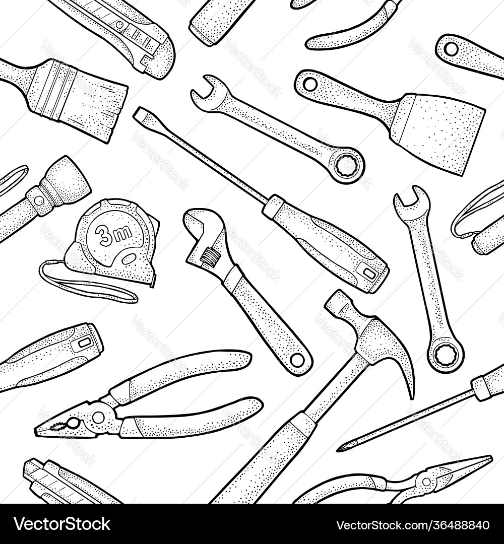 Seamless pattern set hardware tools Seamless pattern set hardware tools Vector Image