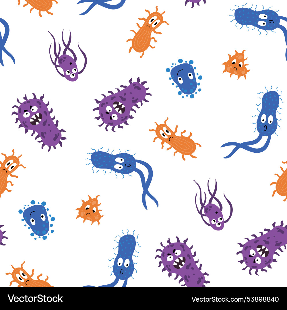 Seamless pattern with bacteria Seamless pattern with bacteria Vector Image