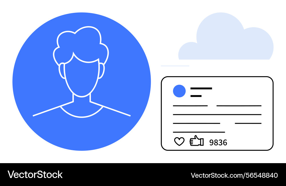 Social media user profile with post display Vector Image