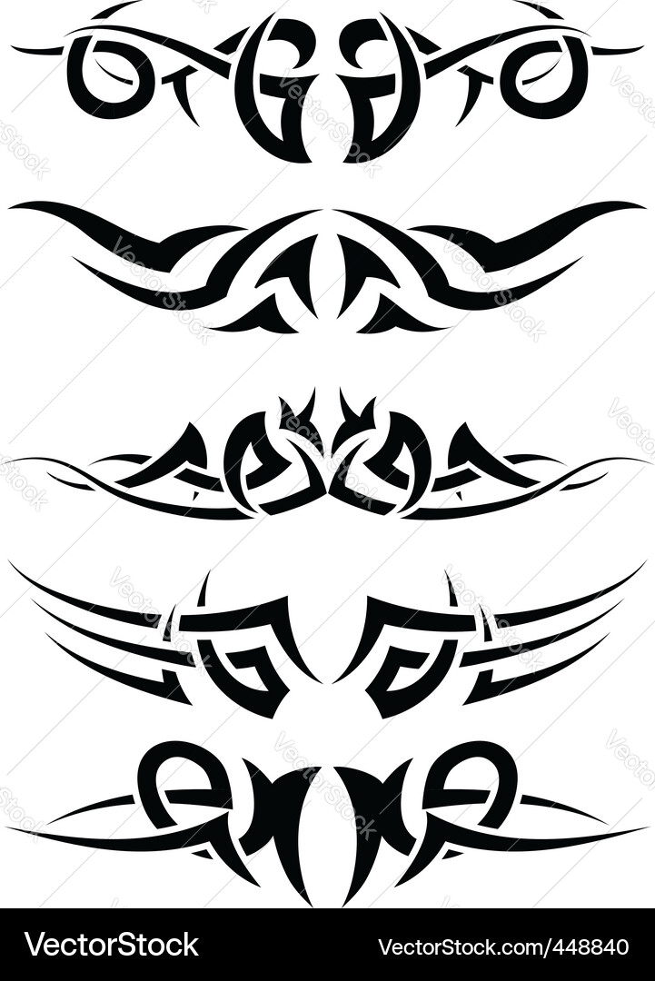 Tattoo set Royalty Free Vector Image - VectorStock