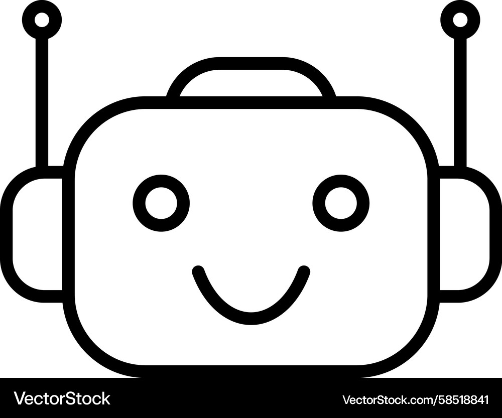AI Chatbot Icon - Linear Style Vector Image
