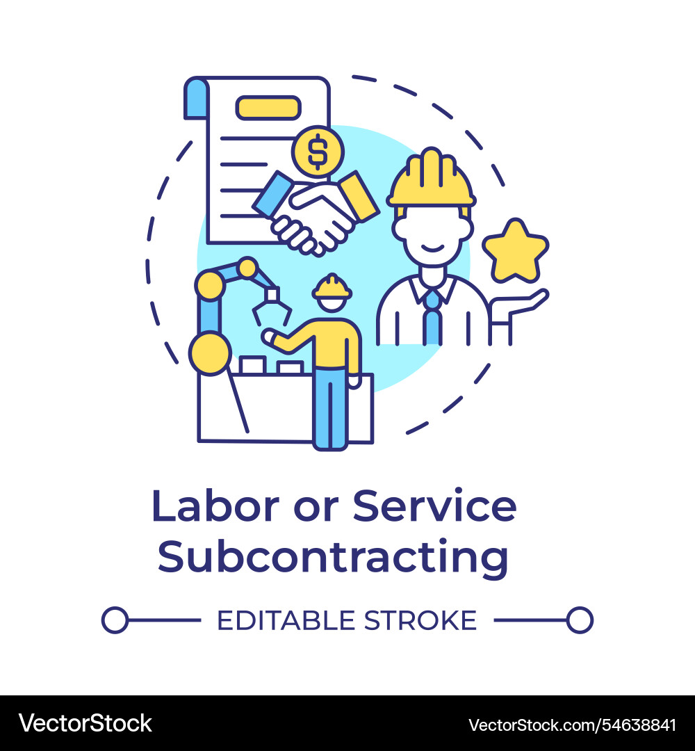 Arbeit oder Service subcontracting multi color Vektorbild