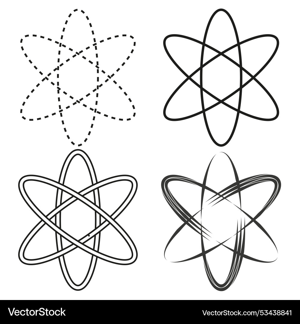 Atom icons set atomic structure symbols science Atom icons set atomic structure symbols science Vector Image