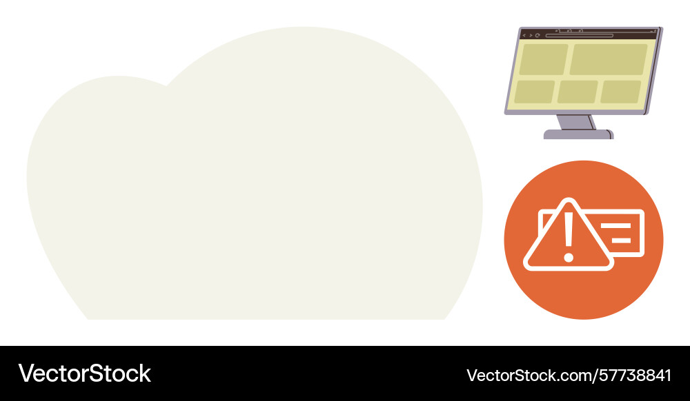 Cloud computing error alert with warning sign Cloud computing error alert with warning sign vector image