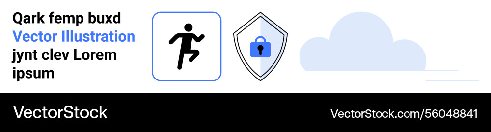 Digital security concept with running icon shield Digital security concept with running icon shield vector image