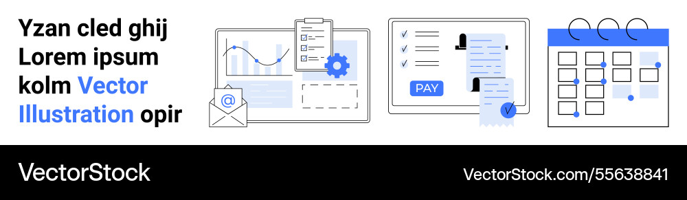 Digital workflow and task management Digital workflow and task management Vector Image