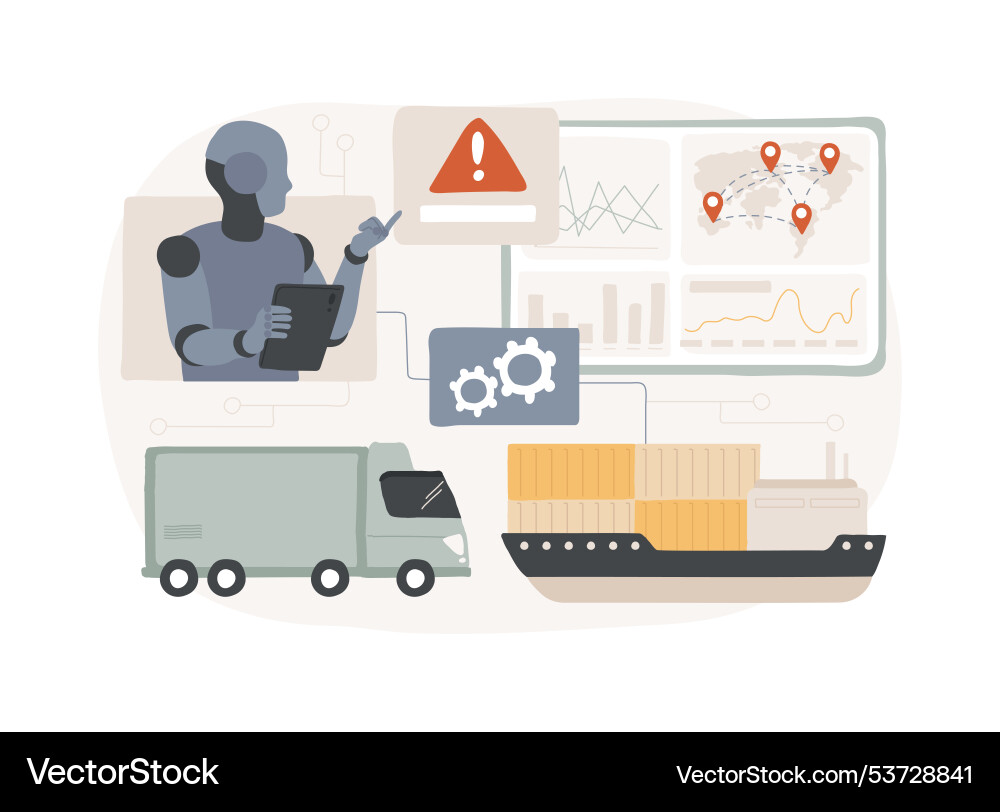 Disruption forecasting with ai abstract concept Vector Image
