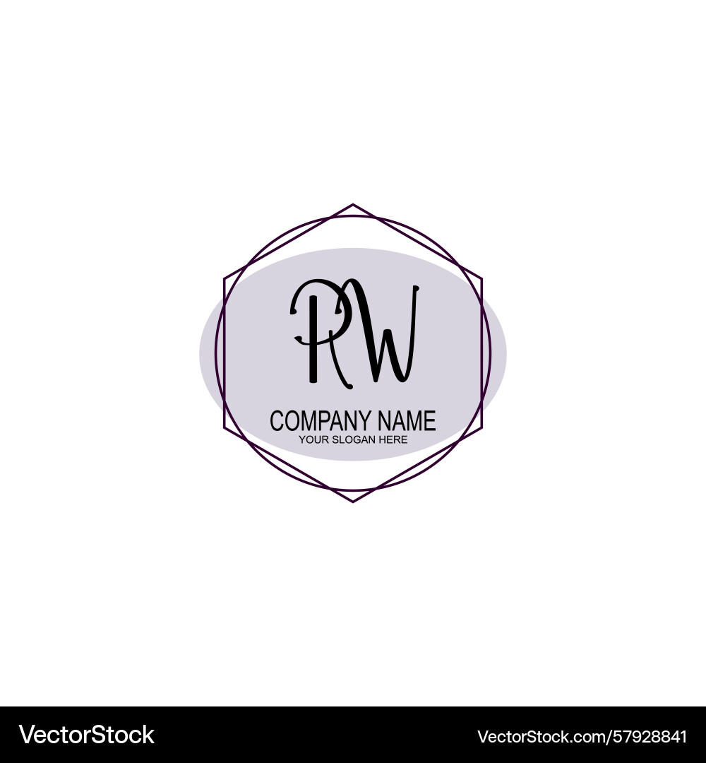 Handwriting logo concepts with initial rw Handwriting logo concepts with initial rw Vector Image