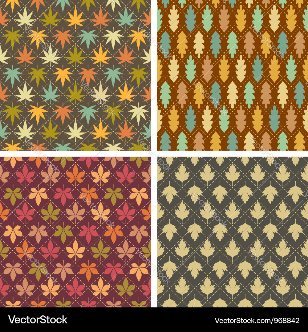 Autumn Leaf Patterns Vector Image