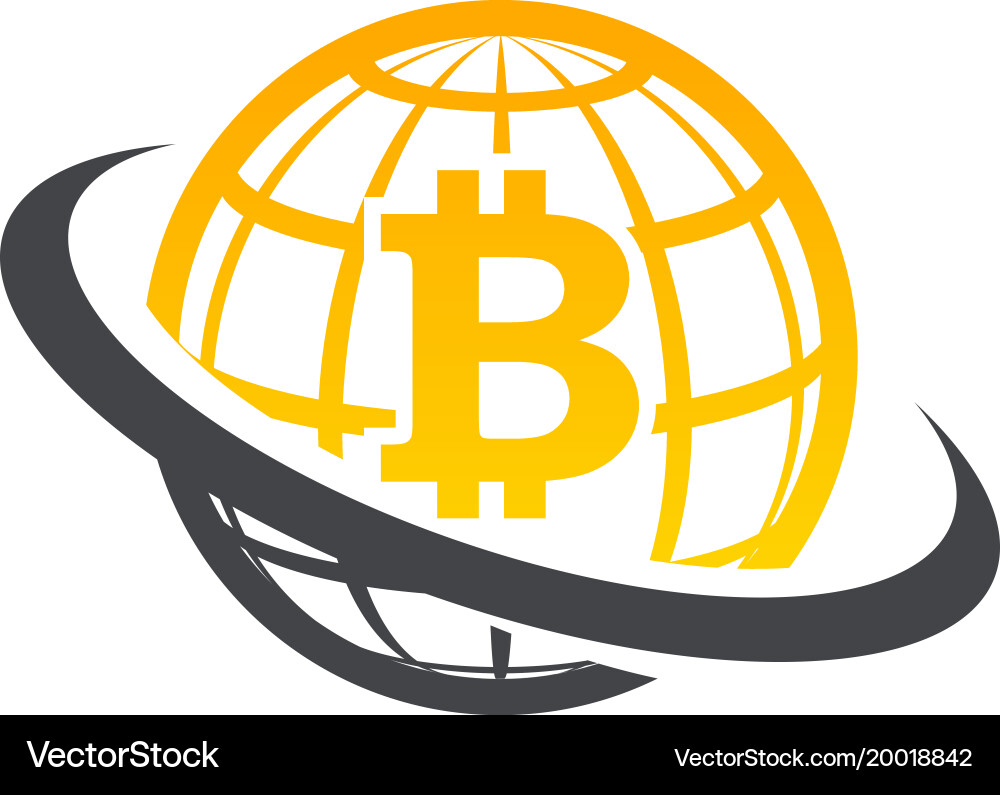 Bitcoin Globe Icon (20018842) – Royalty-Free Vector | VectorStock